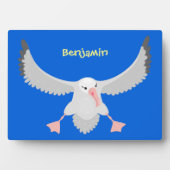 Plaque Photo Cute albatross bird flying cartoon illustration (Devant)