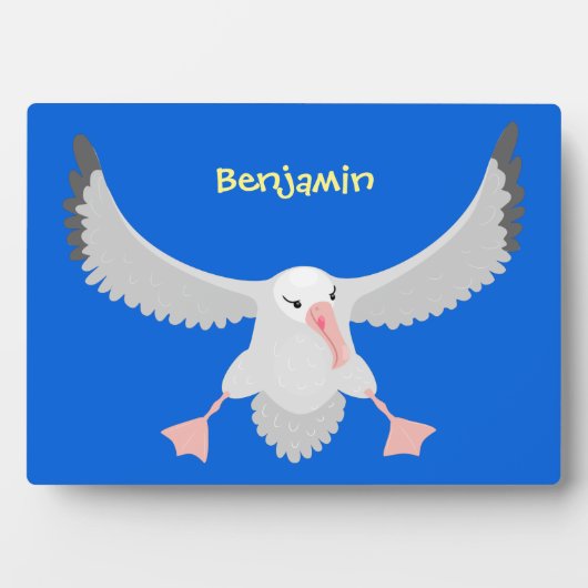 Plaque Photo Cute albatross bird flying cartoon illustration (Devant)