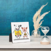 Plaque Photo Cute and Funny Cow and Pig Friends (Insitu)