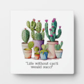 Plaque Photo Cute aquarelle cactus succulents dans les pots (Devant)
