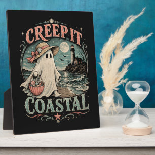 Plaque Photo Cute Beach Ghost Spooky Coastal Halloween