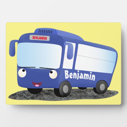 Plaque Photo Cute blue modern bus cartoon illustration (Devant)