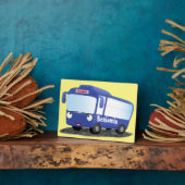 Plaque Photo Cute blue modern bus cartoon illustration (Côté)