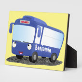 Plaque Photo Cute blue modern bus cartoon illustration (Côté)