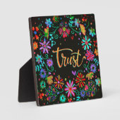 Plaque Photo Cute Boho Black Floral Trust Inspirivity (Recto)