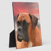 Plaque Photo Cute Boxer Dog Eau Couleur Huile Peinture Art (Côté)