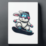 Plaque Photo Cute Bunny Performing Snowboarding Trick Kids East<br><div class="desc">Cute Bunny Performing Snowboarding Trick Kids Easter T-Shirt</div>