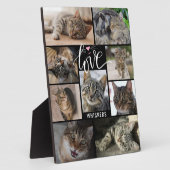 Plaque Photo Cute Cat 9 Photo Collage LOVE Nom (Côté)