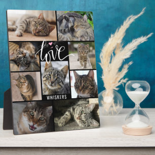 Plaque Photo Cute Cat 9 Photo Collage LOVE Nom