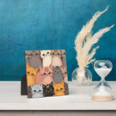 Plaque Photo Cute Cat Faces Illustrated Pattern (Insitu)