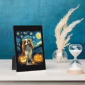 Plaque Photo Cute Cavalier King Charles Spaniel Dog Halloween J (Côté)