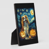 Plaque Photo Cute Cavalier King Charles Spaniel Dog Halloween J (Côté)