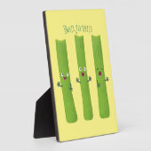 Plaque Photo Cute céleri bâtons trio caricature légumes (Côté)