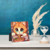 Plaque Photo Cute Chat Mange Ramen nouilles (Insitu)
