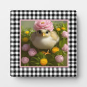 Plaque Photo Cute Chicks and Flowers Tabletop de Pâques (Devant)