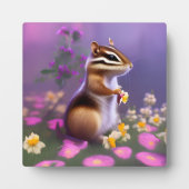 Plaque Photo Cute Chipmunk en Fleurs (Devant)