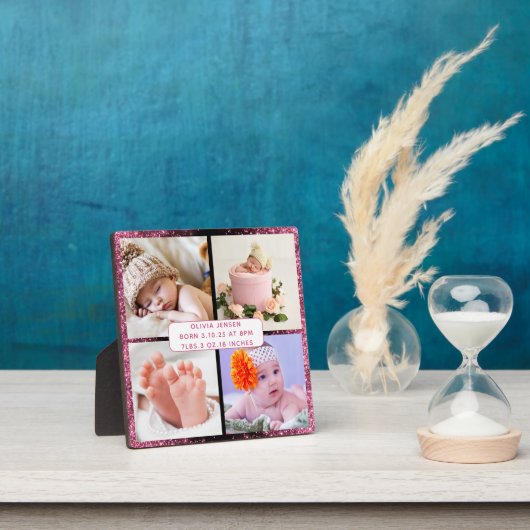 Plaque Photo Cute Custom Nouveau-né bébé fille naissance Statis (Insitu)