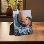 Plaque Photo Cute Custom Photo Keepsaké DADDY Cadeau<br><div class="desc">Plaque photo personnalisée moderne avec le texte "Il n'y a personne qui ressemble à DADDY" avec une combinaison de script et sans typographie et un petit coeur mignon. Personnalisez avec le nom de qui il vient. Cette plaque s'appliquerait à tout membre de la famille spéciale (grand-père, oncle, frère ou neveu)....</div>