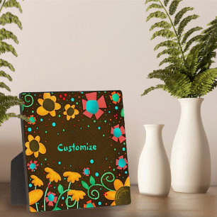 Plaque Photo Cute Daisy Jaune Fun Floral Whimsical Customisé