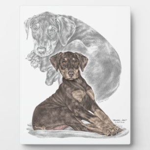 Plaque Photo Cute Doberman Pinscher Puppy