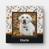 Plaque Photo Cute Dog Bark Bones Photo Nom Customisé (Devant)