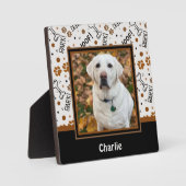 Plaque Photo Cute Dog Bark Bones Photo Nom Customisé (Recto)