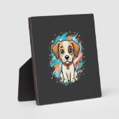 Plaque Photo Cute Dog Paint Splash Vector Art_1 (Recto)