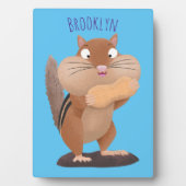 Plaque Photo Cute funny big cheeks chipmunk cartoon (Devant)