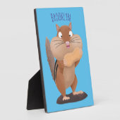 Plaque Photo Cute funny big cheeks chipmunk cartoon (Côté)