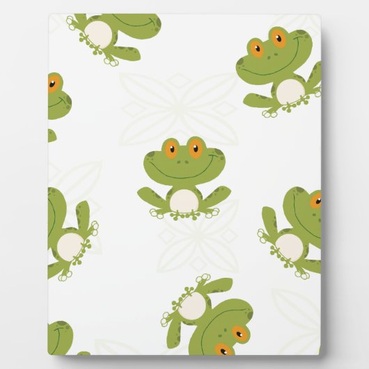 Plaque Photo Cute Green Frog Motif (Devant)