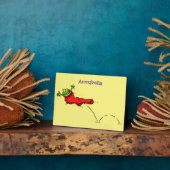 Plaque Photo Cute grenouille dans une chaussette rouge saut de (Côté)