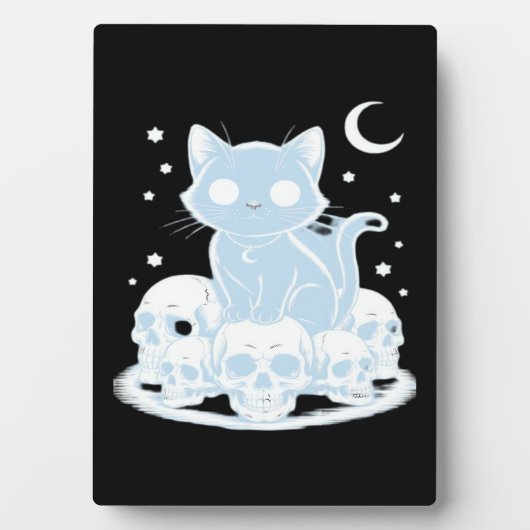 Plaque Photo Cute Halloween Kitten Chat Gothique Esthétique Ess (Devant)