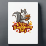 Plaque Photo Cute Happy Thanksgiving Squirrel Classic T-Shirt<br><div class="desc">Cute Happy Thanksgiving Squirrel Classic T-Shirt</div>