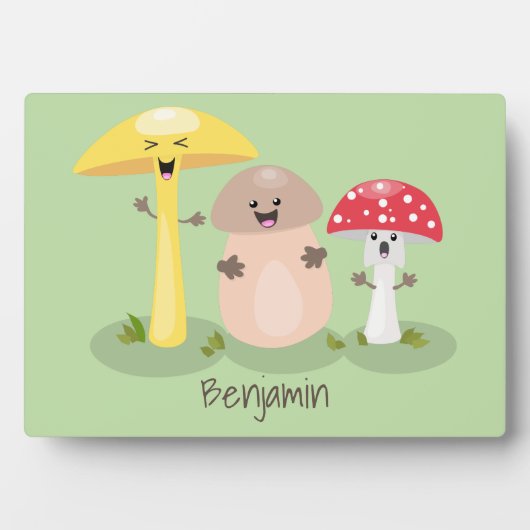 Plaque Photo Cute kawaii champignon champignon toadstool (Devant)