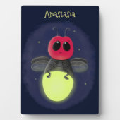 Plaque Photo Cute lightning bug firefly cartoon illustration (Devant)