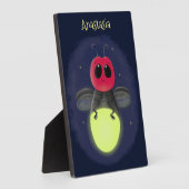 Plaque Photo Cute lightning bug firefly cartoon illustration (Côté)