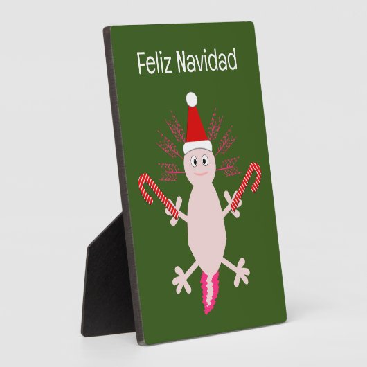 Plaque Photo Cute Noël Axolotl Custom (Côté)