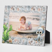 Plaque Photo Cute Octopus and Seashells Child's Photo Frame (Côté)
