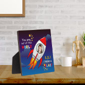 Plaque Photo Cute Outer Space Rocket Ship Blast Off Birthday