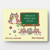 Plaque Photo Cute Owls Appréciation de l'enseignant Cadeau pers (Devant)
