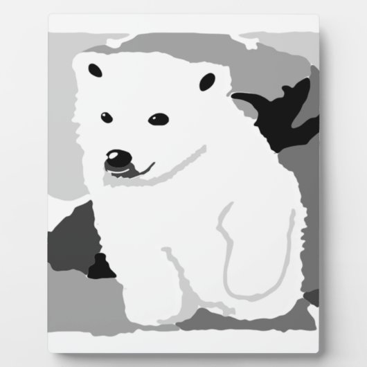 Plaque Photo Cute Polar ours art cadeaux et accessoires (Devant)
