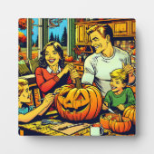Plaque Photo Cute Pop Art Famille de sculpture Halloween Citrou (Devant)
