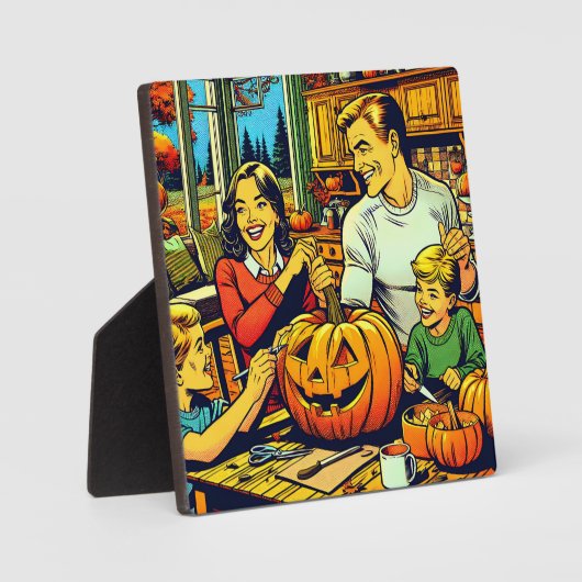 Plaque Photo Cute Pop Art Famille de sculpture Halloween Citrou (Recto)