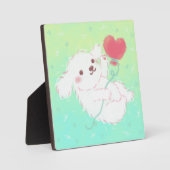 Plaque Photo Cute Puppy with Heart Balloon (Recto)