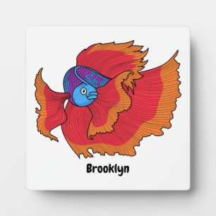 Plaque Photo Cute Siamese combat poisson betta dessin