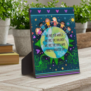 Plaque Photo Cute Simple Kids World Citation Colorée Amusante