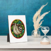 Plaque Photo Cute Sloth Stained Glass Ornament (Côté)