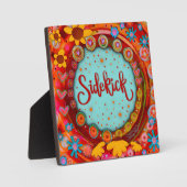 Plaque Photo Cute Whimsical Coloré Fun Sidekick Inspirivity (Recto)