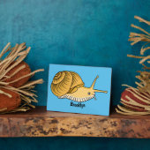 Plaque Photo Cute yellow snail cartoon (Côté)