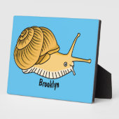 Plaque Photo Cute yellow snail cartoon (Côté)